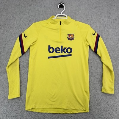 Nike FC Barcelona Beko Dri-FIT Quarter Zip Training Top Men s Medium Yellow