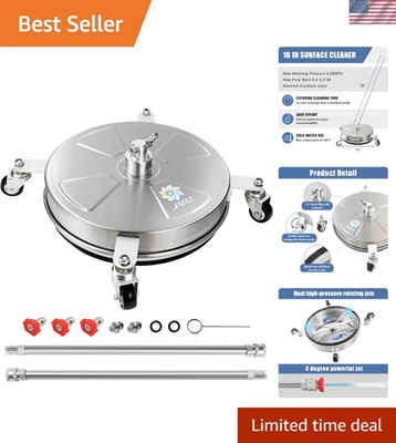 #ad 16 Inch Pressure Washer Surface Cleaner 4000 PSI Gas Powered with 4 Wheels $158.58
