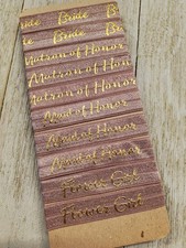 SALE Set of 11 Gingersnap and Gold Bridal Hair Ties Bride Maid of Honor Matron