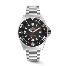 Orologio Lorenz Aquitania 1000m 030231LL Watch Automatico Nero Acciaio Gomma