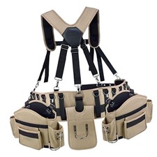 Ceinture porte-outils avec bretelles, organiseur réglable et poches multiples,