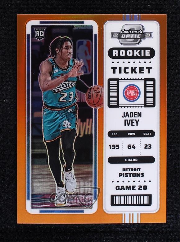 2022-23 Panini Contenders Optic Rookies Orange Prizm 9/49 Jaden Ivey #24 1hc0