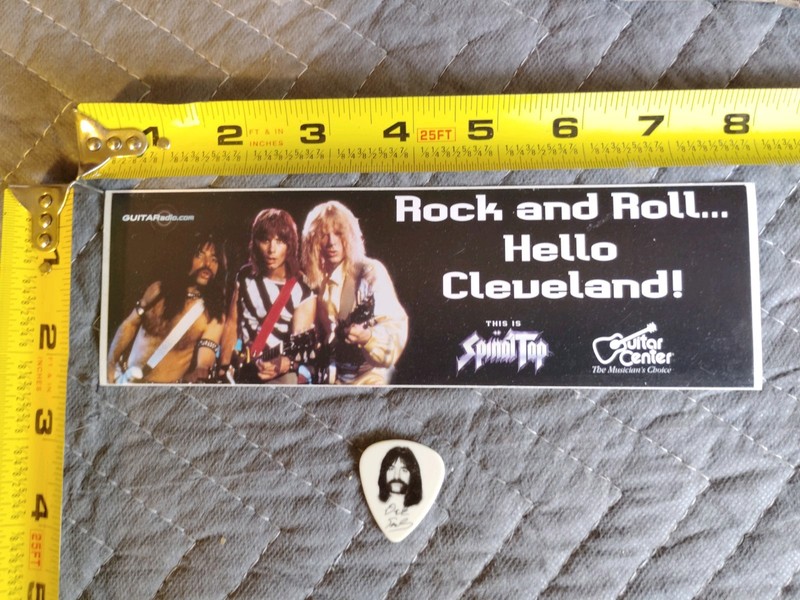 Vintage Spinal Tap Bumper Sticker With Derek Smalls Guitar Pick
