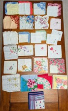 Vintage Lot of 27 Handkerchiefs Good Condition Various Sizes