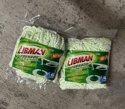 2 Pack Libman Tornado Spin Mop Replacement Heads New All-in-One Microfiber
