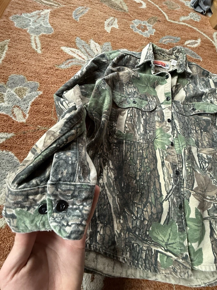 Vintage Winchester Men’s Large Shirt Hunting Sherpa Camo Realtree Trebark Cotton - Image 3 of 4