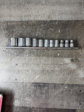 Vintage Craftsman 38 Drive 12 Point Sae Socket Set 12 Pc 14-78 Usa With Rail
