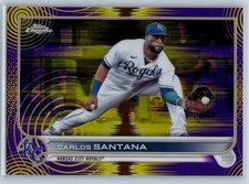 2022 Topps Chrome Sonic #143 Carlos Santana Purple/Yellow Pulse Refractor /299