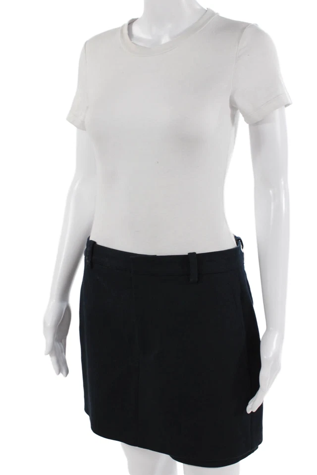 Mini shorts lápis reto Vince feminino preto 97% algodão tamanho 6 - Imagem 2 de 4