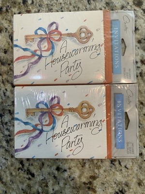 Vintage NEW Sealed 8 Housewarming Party Invitations w/8 Envelopes New Old Stock