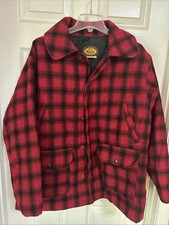 VTG Woolrich Mackinaw Men s Large Jacket Hunting Red Black Plaid