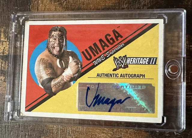 🔥🌴2006 Topps Heritage II WWE Umaga Ultra Rare Authentic Autograph Card!🌴🔥