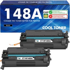 148A Black Toner Cartridge 2 Pack Standard Yield for Laser Printers