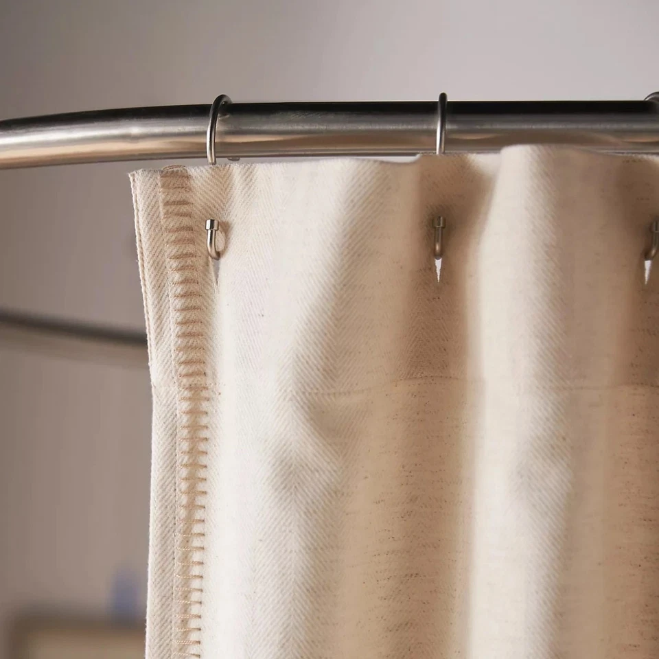 "Cortina de ducha Anthropologie Louie - dobladillo borla lino algodón 72"" - nueva con etiquetas" Foto 3 de 3