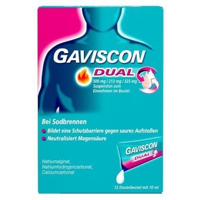 GAVISCON Dual 500mg/213mg/325mg Suspens.im Beutel 12X10 ML PZN 4363828
