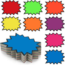 Joycraft 80Pcs Cartello Prezzi per Vendita al Dettaglio, 7X5,5 Insegne Fluorescenti Neon, 8 Stili Bu