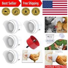 DIY Chicken Feeder Rain Proof Poultry Feeder Port Gravity Feed Kit for Bucket...