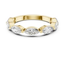 1.4 Ct Moissanite Promise Half Eternity Ring 14K Gold Plated