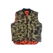 Vtg Walls Reversible Hunting Vest XL Reg 46-48 Duck Camo Blaze Orange Insulated