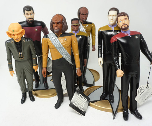 Lot 7 Vintage 1994 Applause Star Trek Generation Vinyl Figure Dolls And Stands