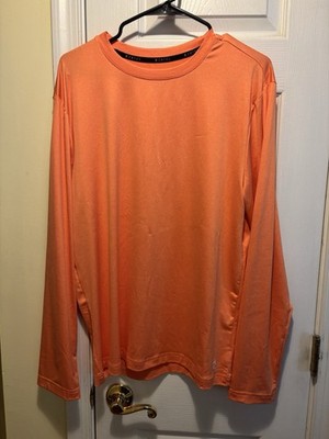 Zelos Men's M Shirt Long Sleeve Moisture Wick Reflective Stretch Orange NEW NWT
