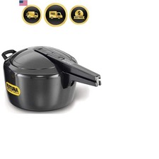 Olla a presión Futura de 5 litros, olla a presión con tapa interior anodizada dura, sartén...
