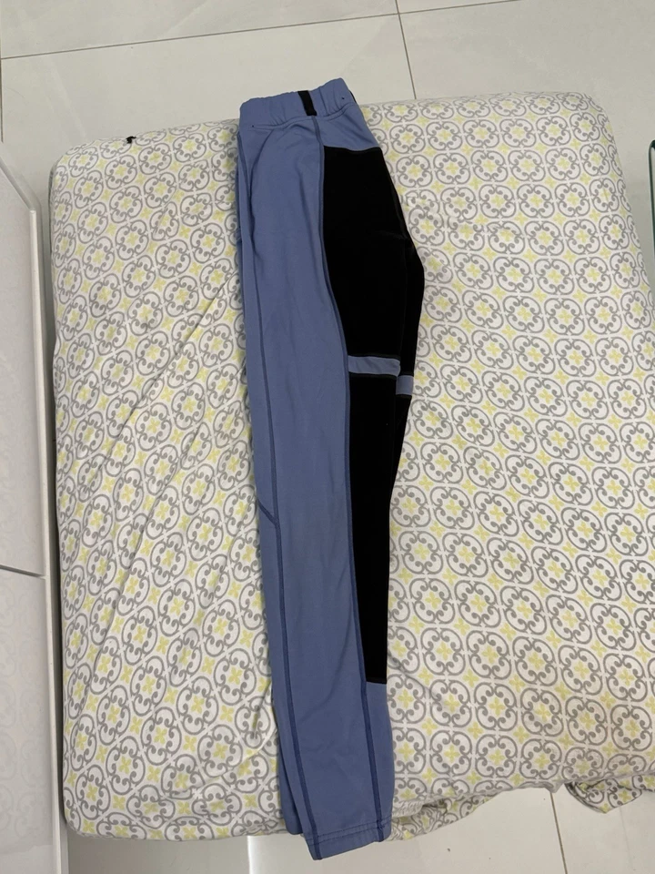 Calça de Equitação Feminina Kerrits Tamanho Médio Azul Apertado Calças Equestres Elásticas - Imagem 3 de 4