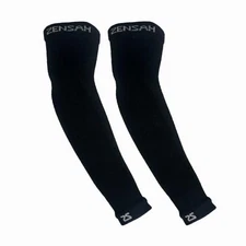  Alpaca Wool Compression Arm Warmers - Long Fingerless Small-Medium Black