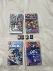Nintendo Switch Games Lot Of 4 - Mario Kart 8, Smash Bros, Sonic, Ori Collection
