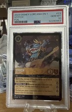 2023 DISNEY LORCANA EN 1-THE FIRST CHAPTER FOIL #23 STITCH - ROCK STAR PSA 10