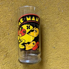 Vintage 1982 Pac-Man Drinking Glass Bally Midway Mfg. Co. Video Game -Excellent!