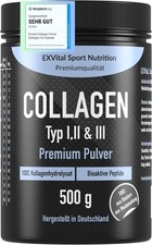 Collagen Pulver 500 Gramm, Bioaktives Kollagen, Typ 1, 2, 3 100% Rind