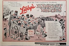 1959 Libby's Canned Food Print Ad - Harvest Of Values Nursey Rhyme Farm Cartoon 