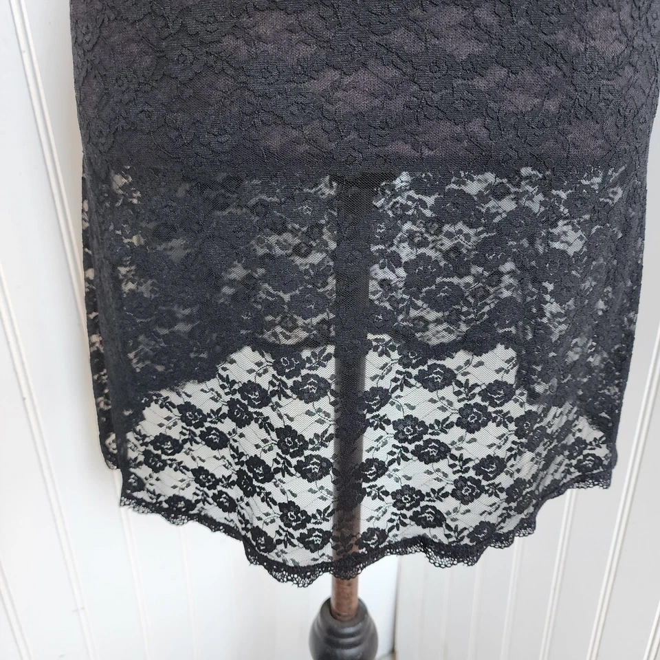 Vestido lencería de encaje transparente babydoll negro talla 12 de H&M para mujer Foto 3 de 4