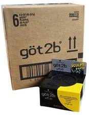 FACTORY CASE OF SIX (6) Schwarzkopf Got2b inPLAY Hair Style Sculpt Paste, 2oz