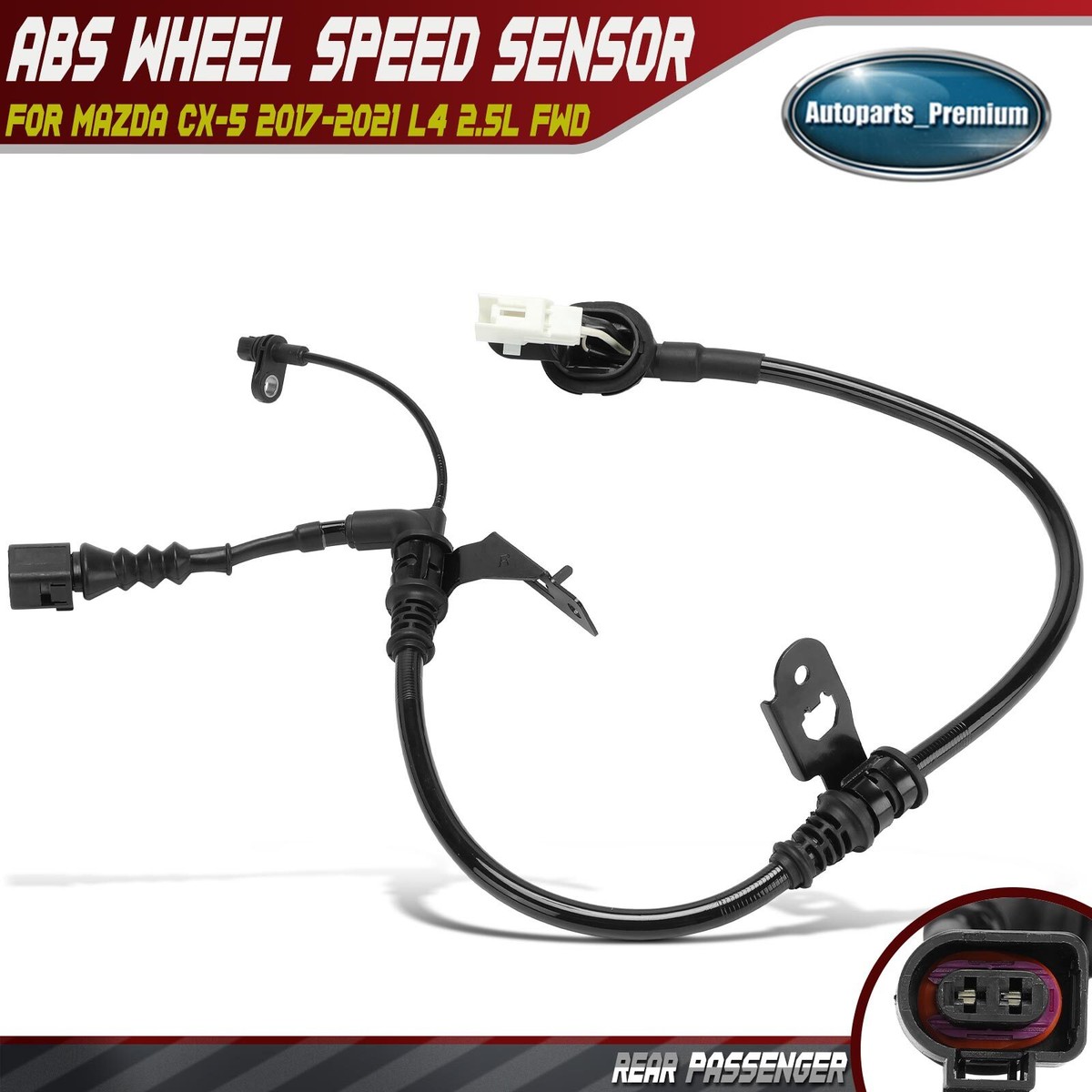 Rear Passenger RH ABS Wheel Speed Sensor for Mazda CX-5 2017