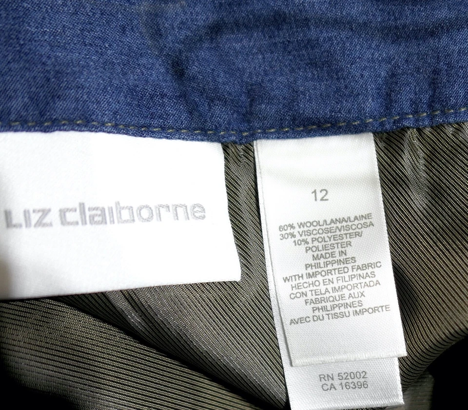 Falda de lana a cuadros escoceses vintage Liz Claiborne clásica línea A L 12 Foto 3 de 4