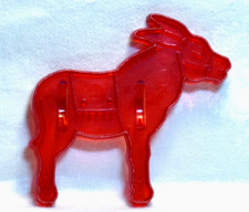 Vintage Red Plastic Cookie Cutter - Circus Donkey Carnival Child Party Election