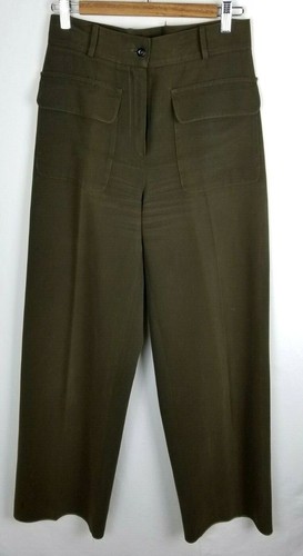 Para Mujer Narciso Rodriguez Verde Oliva Pantalones Pantalones de Lana de  Algodón Talla 8 Italia | eBay