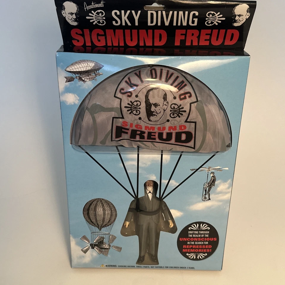 Rare Sky Diving Sigmund Freud Action Figure 5" New In Box Accoutrements 2007 - Image 4 of 4