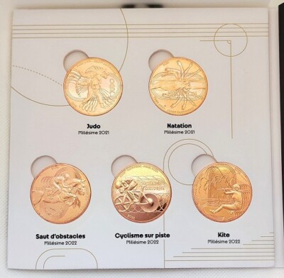 ☆。<パリ五輪>「体操競技」1/4ユーロ記念プルーフコイン。 France-15-2021-2024 Full set 1/4 euro Olympic Games in Paris