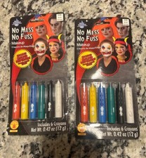 LOT OF 2 Color Halloween Costume Clown Pirate Makeup Crayons