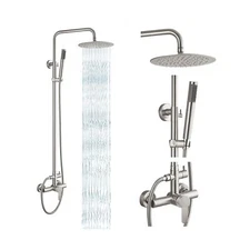 gotonovo Outdoor Shower Faucet SUS304 Shower Fixture System Combo Set Rainfal...