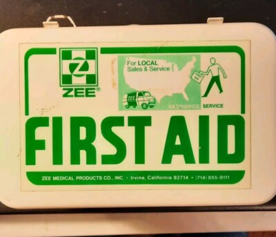 Zee Medical First Aid Kit 8'' X 5''plus Empty Travel Auto Compact Metal Wall Mount