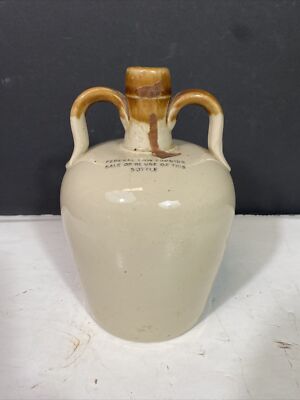 Glen Garry Blended Scotch Whiskey Stoneware Jug With Handles(EMPTY