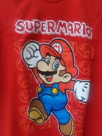Super Mario Brothers Bros Mens Red Short Sleeve Shirt Large bullet bill nes rare