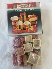 vintage Dolgencorp Christmas Holiday Style Tea Set 6 Pieces