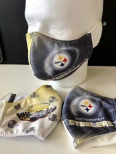 3-Layer-Washable Face Mask Pittsburgh Steelers w/ Fabric Filter. Soft & Thin.
