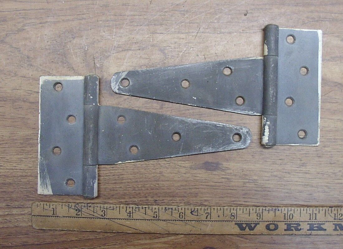 2 Vntg. Tee Hinges,8-3/8" OAL,1-13/16" X 4-11/16" Butts,2-5/16" X 6" Legs,Lot 1