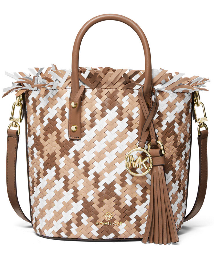 New Michael Kors Marley Medium Leather bucket Messenger Bag